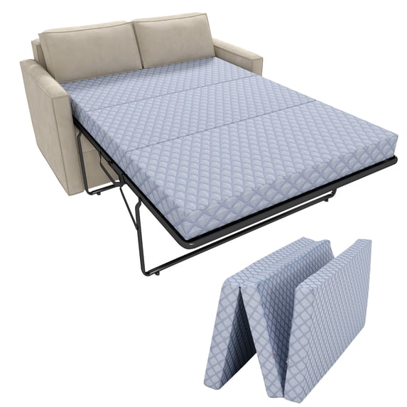 Lilypelle Foldable Sofa Bed Replacement Mattress, 4 Inch Memory Foam Trifold Pull Out Couch Bed, Full Size for Convertible Sleeper, 72" L x 59" W x 4" H