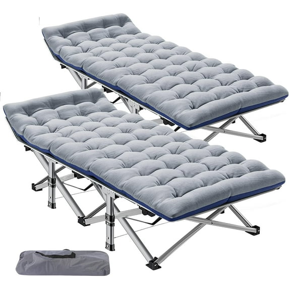 Lilypelle Folding Bed Cot with 3.3 Inch 2 Sided Mattress, 75"* 28" Folding Sleeping Cot Guest Bed, Folding Camping Cots with Carry Bag