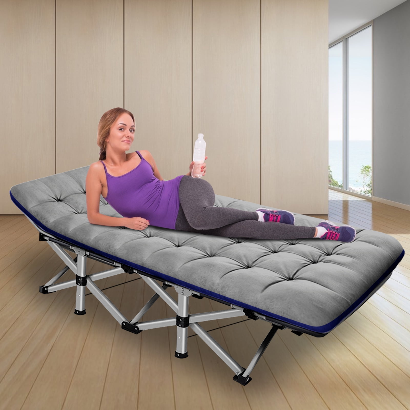 Lilypelle Folding Camping Cot, Double Layer Oxford Strong Heavy Duty ...