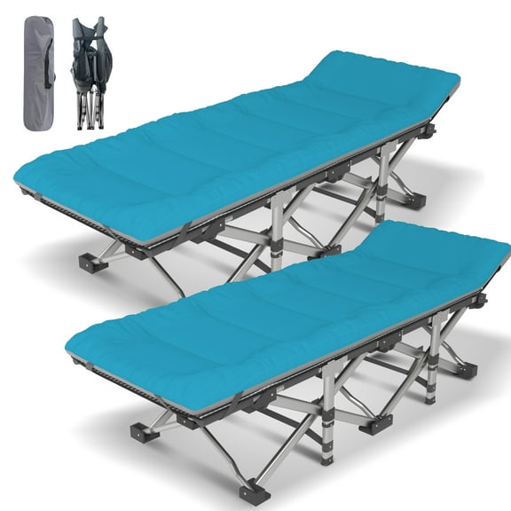 Lilypelle Folding Camping Cot for Adults, Portable Sleeping Cot, Folding Cot Rollaway Guest Bed with 3.3 inch 2 Sided Mattress and Carry Bag