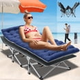 thumbnail image 1 of Lilypelle Folding Camping Cots for Adults 600lbs, Double Layer Oxford Strong Heavy Duty Wide Sleeping Cots with Mattress, 1 of 9