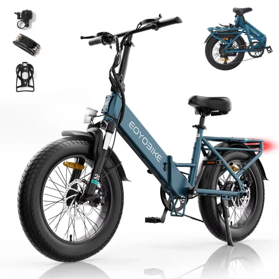 Lilypelle Folding Electric Bicycle for Adults,48V 500Wh UL2849(By SGS) Battery,Peak 1200W Motor,20"×3.0" Fat Tire 7 Speed Off-Road Electric Step-Thru Bicycle, 20MPH, Fits for 4'9" to 6'5",30-50Miles