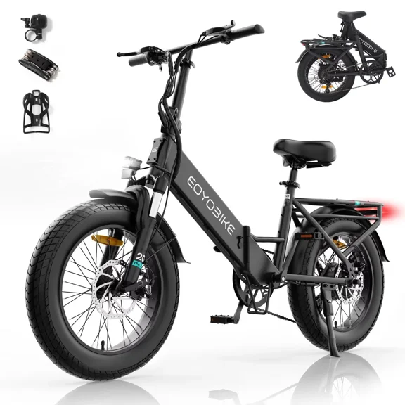Lilypelle Folding Electric Bicycle for Adults,48V 500Wh UL2849(By SGS) Battery,Peak 1200W Motor,20"×3.0" Fat Tire 7 Speed Off-Road Electric Step-Thru Bicycle, 20MPH, Fits for 4'9" to 6'5",30-50Miles
