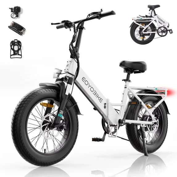 Lilypelle Folding Electric Bicycle for Adults,48V 500Wh UL2849(By SGS) Battery,Peak 1200W Motor,20"×3.0" Fat Tire 7 Speed Off-Road Electric Step-Thru Bicycle, 20MPH, Fits for 4'9" to 6'5",30-50Miles
