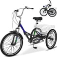 thumbnail image 1 of Lilypelle Folding Tricycle for Adult , 20/24/26in Wheel 7-Speed Unisex Three Wheel Cruiser Bike, 1 of 11
