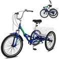 thumbnail image 1 of Lilypelle Folding Tricycle for Adult , 20/24/26in Wheel 7-Speed Unisex Three Wheel Cruiser Bike, 1 of 8