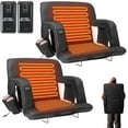 thumbnail image 1 of Lilypelle 2Pcs Heated Stadium Seats for Bleachers with Back Support - 10000mAh Power Bank Included, 3 Levels Heating Stadium Seating for Bleachers Seat with Backrest, Portable Stadium Chair, 1 of 9
