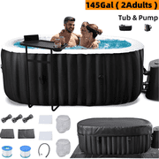 Lilypelle Inflatable Hot Tub, 72  X 47  X 25  Portable Blow Up Hot Tub for 2 Adults, Outdoor Spa with 110 Bubble Jets and Built in Heater Pump, Filter