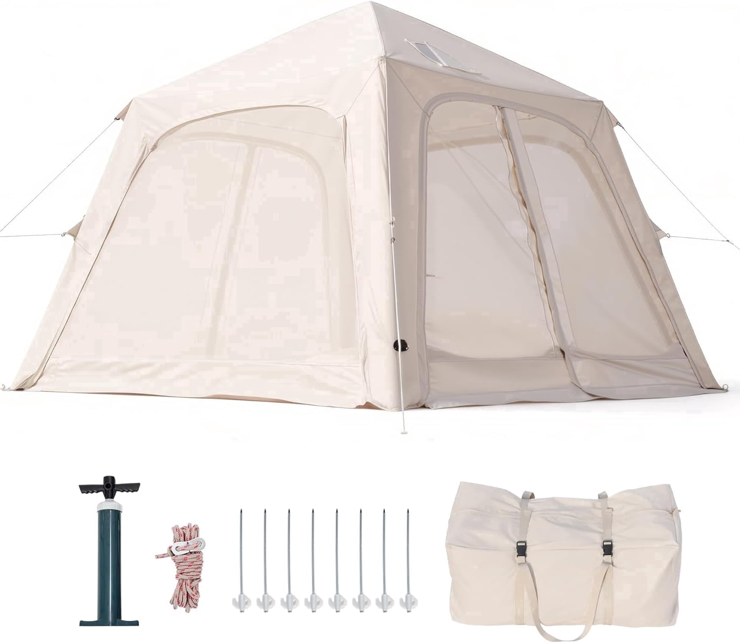 Lilypelle 4-6 Person Inflatable Camping Tent, 9.8ft x 9.8ft x 7.6