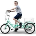 thumbnail image 1 of Lilypelle Kids Tricycle with 16" Wheels，1-Speed Trike for Adult Beginner Riders, 3 Wheels Bike with Basket for Exercise & Shopping & Picnic，Cyan, 1 of 9