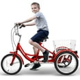 thumbnail image 1 of Lilypelle Kids Tricycle with 16" Wheels，1-Speed Trike for Adult Beginner Riders, 3 Wheels Bike with Basket for Exercise & Shopping & Picnic，Red, 1 of 9