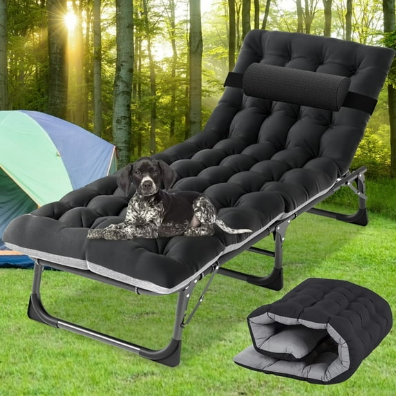 Lilypelle Lounge Chair,Portable Folding Chaise for Adults Kids, Heavy Duty Camping Cot, for Traveling Gear Supplier,Beach Vocation,Light Grey