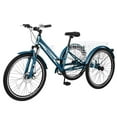 thumbnail image 1 of Lilypelle Mountain Tricycle for Adult,24" Wheels 7 speed Three Wheel Trike Bike Bicycle with Large Shopping Basket Unisex Adult Trikes,Apple Green, 1 of 7