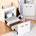 thumbnail image 1 of Lilypelle Narrow Twin Murphy Bed Cabinet, Folding Bed Roll Away Beds w/ Mattresses for Adult, Pull Out Chest Bed Daybed w/ Trundle Guest Bed for Apartment Study Room Office (Cot Size: 75" x 29"), 1 of 11