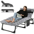 thumbnail image 1 of Lilypelle Outdoor Lounge Chair,Folding Bed Cot 6 Levels Adjustable Reclining Deck Chair,71 x 23.6 x 13 inch, 1 of 11