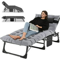 Lilypelle Outdoor Lounge Chair,Folding Bed Cot 6 Levels Adjustable Reclining Deck Chair,71 x 23.6 x 13 inch