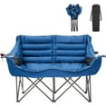thumbnail image 1 of Lilypelle Oversized Double Camping Chair with Side Pockets, Heavy Duty 2-Person Folding Outdoor Chair with Padded Seat, Portable Loveseat for Patio, Camping, Sports, Lawn, 1 of 6