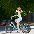 thumbnail image 1 of Lilypelle Electric Tricycle for Adults, 350W 36V Electric Trike Motorized Three Wheel Electric Bicycle, 7 Speeds 3 Wheels Adult Electric Tricycle with Large Basket,Cyan, 1 of 10