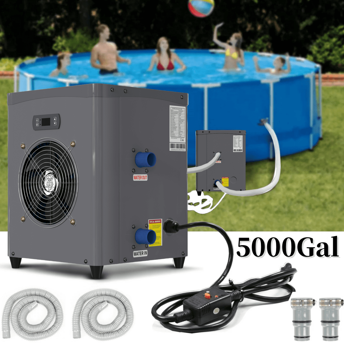 Lilypelle Pool Water Heater for Above Ground Pools,1.8 P Pool Heat Pump