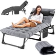 thumbnail image 1 of Lilypelle Sleeping Cots for Adults, 5-Position Folding Chaise Lounge Chairs Outdoor, Portable Folding Bed Cot Lounge Chair for Beach Lawn Camping Pool Sun Tanning, 1 of 12