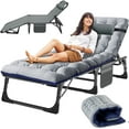 thumbnail image 1 of Lilypelle Sleeping Cots for Adults, 5-Position Folding Chaise Lounge Chairs Outdoor, Portable Folding Bed Cot Lounge Chair for Beach Lawn Camping Pool Sun Tanning, 1 of 14