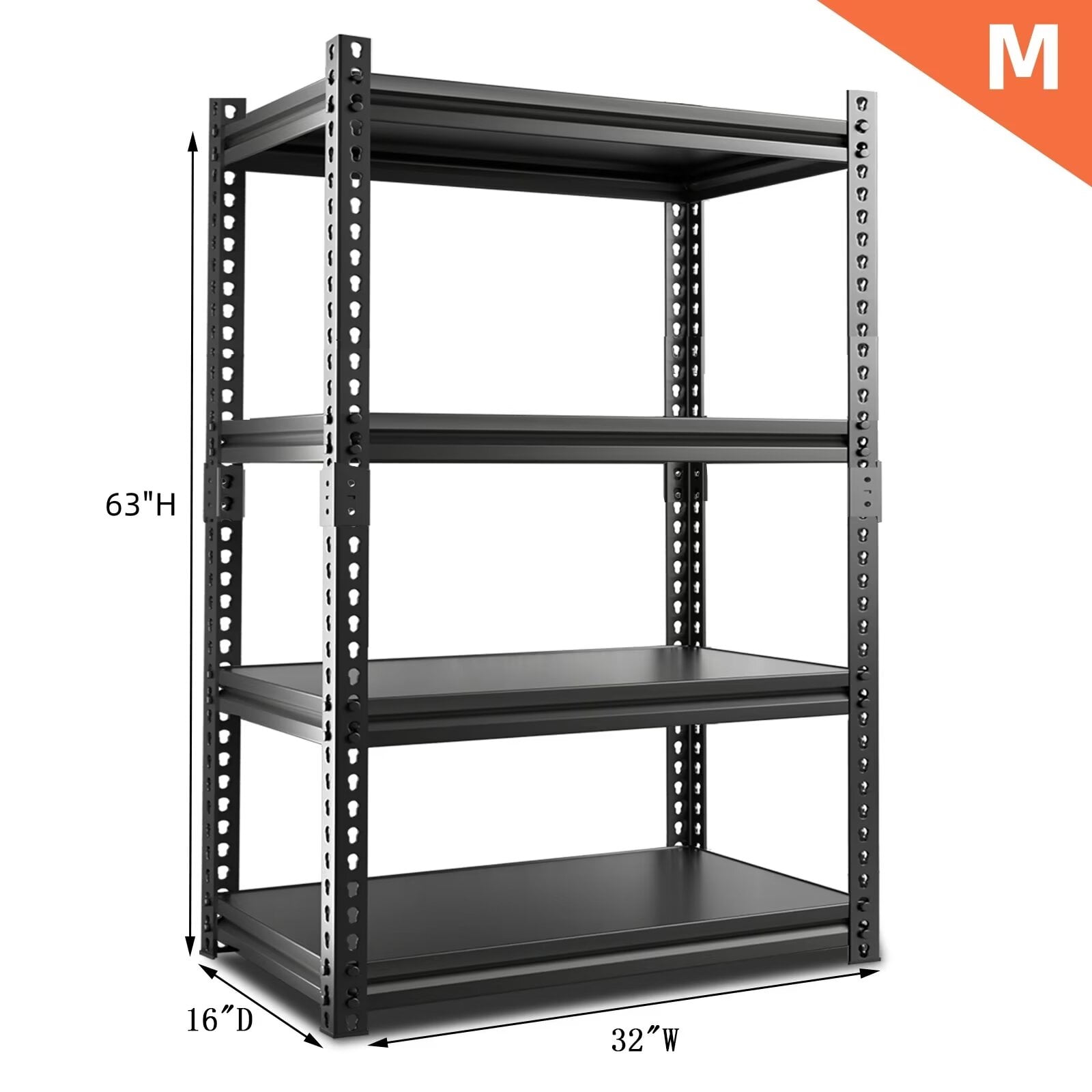Lilypelle Storage Shelves 4 Tier Adjustable Garage Shelving Heavy Duty Metal Storage Utility Rack Shelf Unit for Warehouse Pantry Closet Kitchen