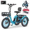 thumbnail image 1 of Lilypelle Folding Electric Tricycle with Rack Bags , 6-Speed Peak 1500W Motor 48V Electric Trike for Adults, 20" Fat Tire 3 Wheel Electric Bicycle with Front & Rear Baskets,UL2849, 1 of 9