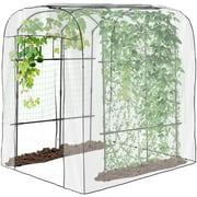 Lilypelle Tall Garden Arch Trellis with Greenhouse Cover for Climbing Plants, 87in Tall Metal Plant Support Trellis Archway for Climbing Vine Vegetable/Fruit/Flower Outdoor Garden Arch Tunnel Trellis