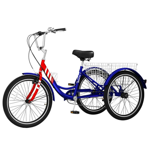Lilypelle Tricycle for Adult Seniors,26" Wheels,7 Speed Unisex Cruiser Bike,Multi-color
