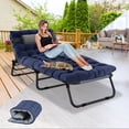 thumbnail image 1 of Lilypelle Upgraded Folding Lounge Chaise 11 inch High 4-Position Adjustable Patio Lounge Chair Beach Pool Chaise, 1 of 8