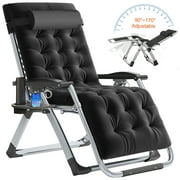 Lilypelle Zero Gravity Chair, Adult Folding Reclining, Lounge Chair with Mat Recliner Chairs with Tray,Pillow