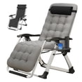 thumbnail image 1 of Lilypelle Zero Gravity Chair, Lawn Recliner, Reclining Patio Lounger Chair, Folding Portable Chaise with Removable Soft Cushion, Cup Holder, Headrest, 1 of 12