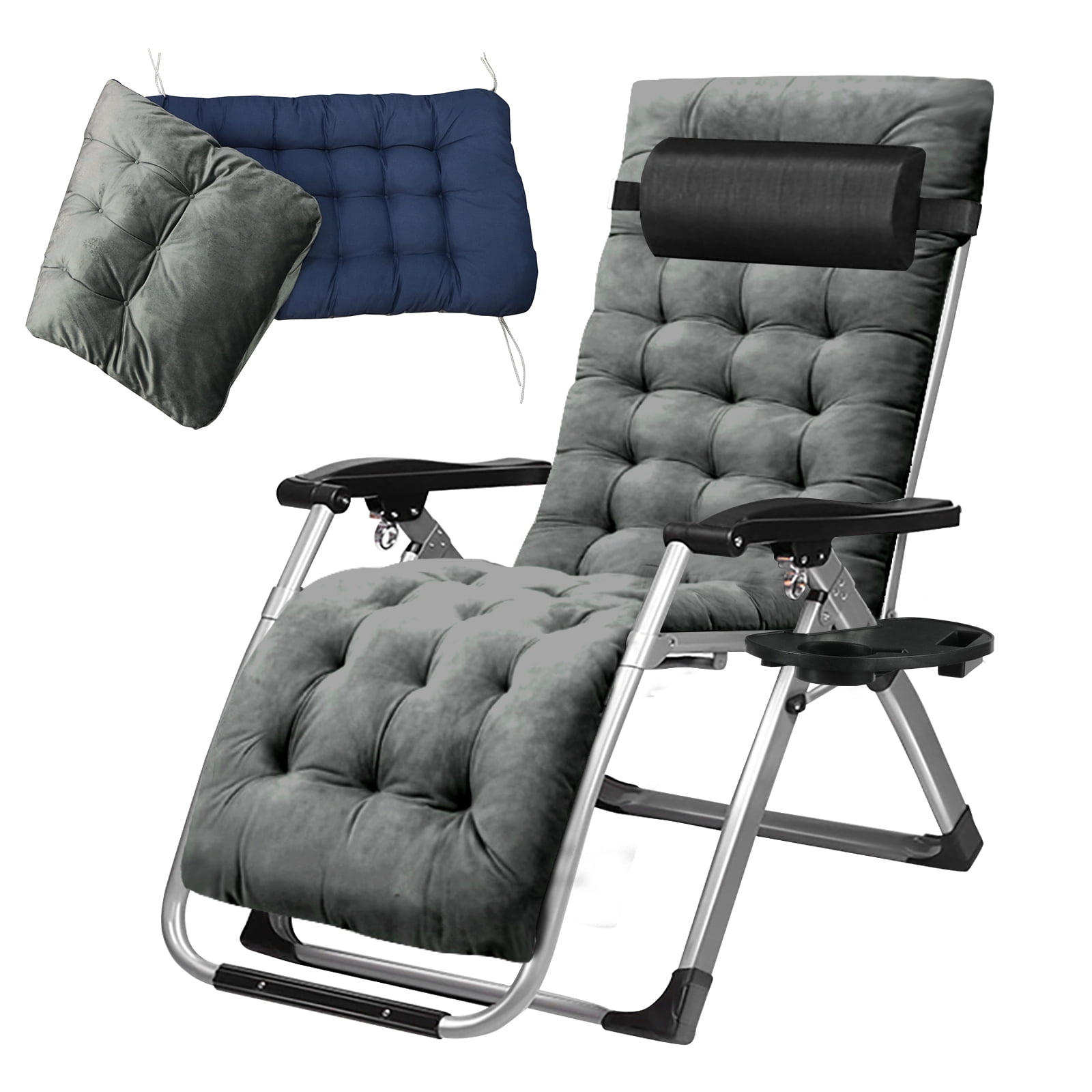Lilypelle Zero Gravity Chair with Double Sided Pearl Mat Folding Lounge Recliner  Chairs with Cushion,Cup Holder,Pillow - Walmart.com