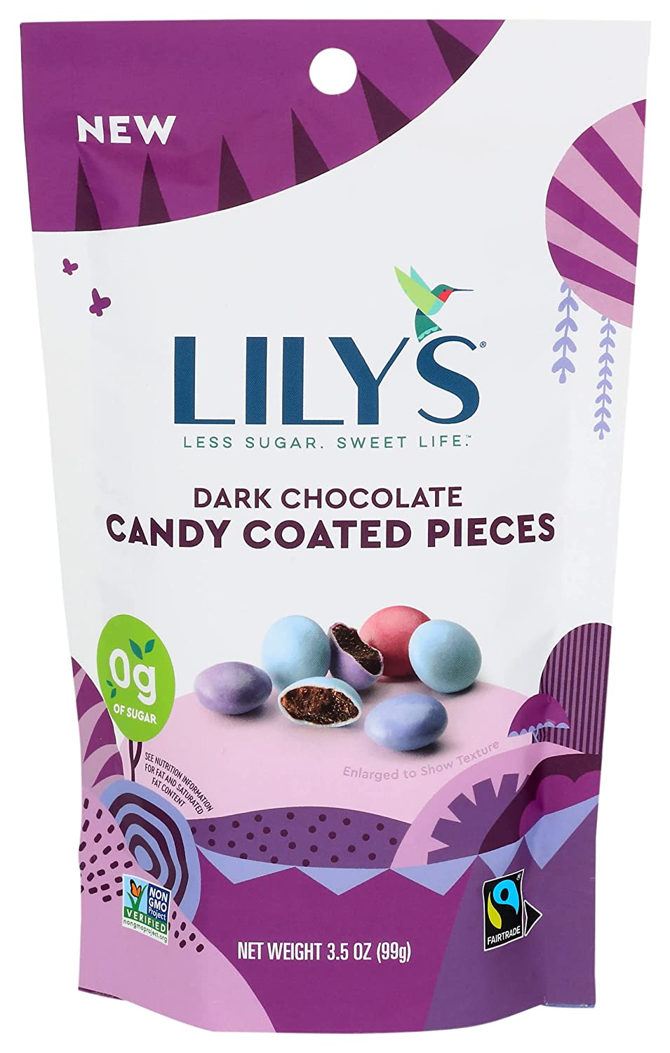 Lilys Chocolate Dark Chocolate Candy Coated Pieces, 3.5 OZ