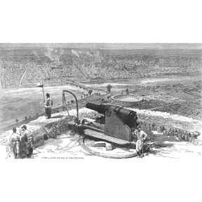 Lima Bombardment, 1881. Na Chilean Battery Overlooking Lima, Peru, Shortly Before The Capture Of The City By Chilean