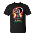 thumbnail image 1 of Lima Ohio Total Solar Eclipse 2024 T-Rex Dinosaur Colorful T-Shirt – Fun and Vibrant Celestial Event Graphic Tee for Men Women Kids, Featuring Colorful T-Rex and April 8, 1 of 3