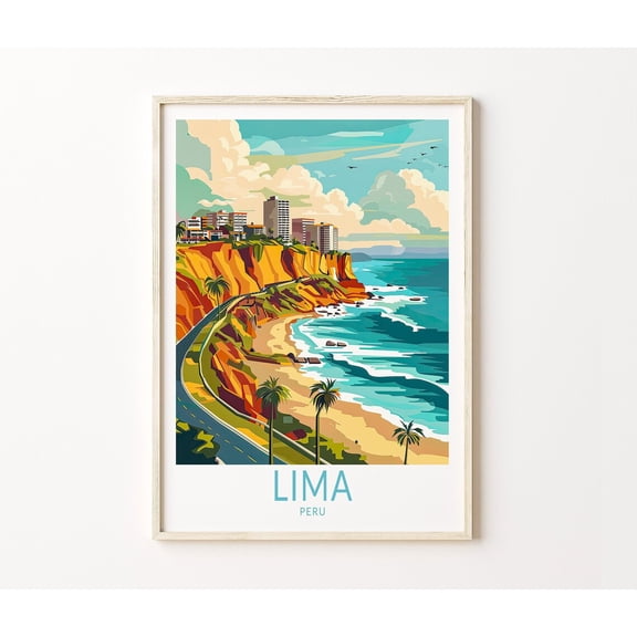 Lima Peru Coast Travel Wall Art Home Decor Unframed Paper Print
