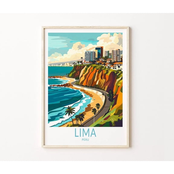 Lima Peru Coast Travel Wall Art Home Decor