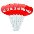 thumbnail image 1 of Lima Peru Heart Love Cupcake Picks Toppers - Set of 6, 1 of 1
