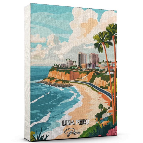 Lima Peru Travel Canvas Wall Art  Peru Canvas  Travel-Inspired Scene That Brings Peace, Color, and Culture Into Your Space