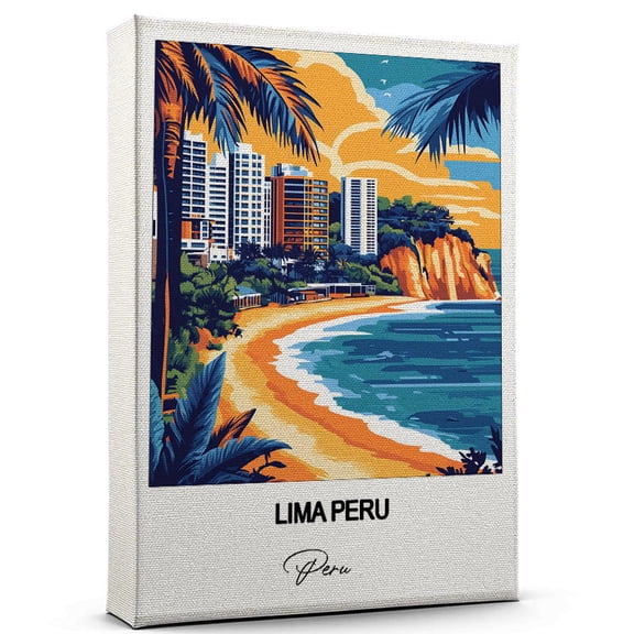 Lima Peru Travel Print on Canvas  Peru Canvas  Great for Travel Enthusiasts, Perfect for Home & Office Decor