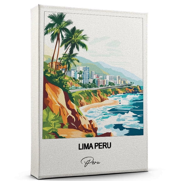 Lima Peru Travel Scenic Canvas Wall Art -Peru Canvas  Nature-Inspired Print for Bedroom, Living Room, or Office  Travel Gift
