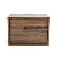 thumbnail image 1 of Limari Home Amberlie Modern Veneer Wood Nightstand with 2 Drawers in Walnut, 1 of 4