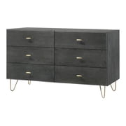 Limari Home Bryan Modern Veneer Wood and Metal Bedroom Dresser in Gray/Gold