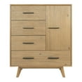 thumbnail image 1 of Limari Home Claire Contemporary Veneer Wood and Metal Chest in Walnut Natural, 1 of 10