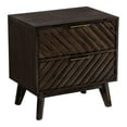 thumbnail image 1 of Limari Home Daisy Mid-Century Acacia Solid Wood Nightstand in Dark Brown/Brass, 1 of 4