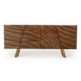 thumbnail image 1 of Limari Home Finley 4-Door  Wood & Stainless Steel Buffet in Walnut/Gold, 1 of 7