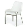thumbnail image 1 of Limari Home Ganon 19.5" Faux Leather/Steel Dining Chair in White/Brushed, 1 of 5