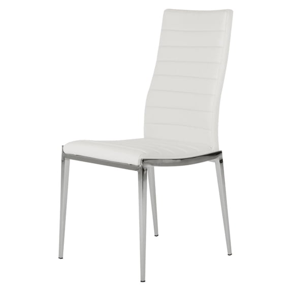 Limari Home Libby 19" Modern Faux Leather Dining Chairs in White (Set of 2)