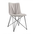 thumbnail image 1 of Limari Home Naomi 19" Modern Faux Leather/Metal Dining Chairs in Gray (Set of 2), 1 of 5